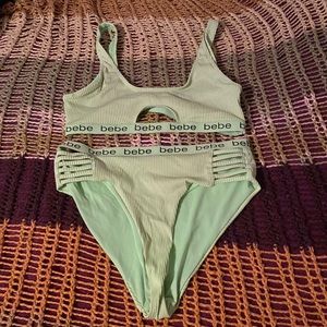 Line green bebe swim suit size medium